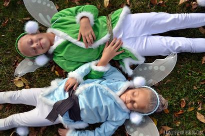 Famille Ever After costumes faits maison Tinkerbell et Pervenche