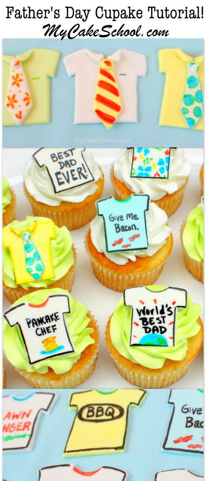 Vater - s Day Cupcakes-Krawatten - T-Free Tutorial, My Cake Schule