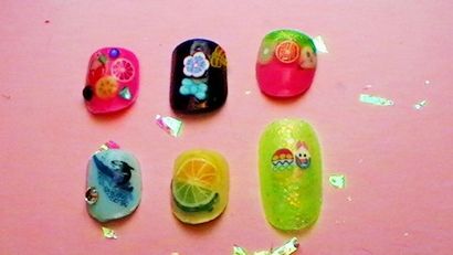 Fimo Tranches de canne Nail Art 5 étapes