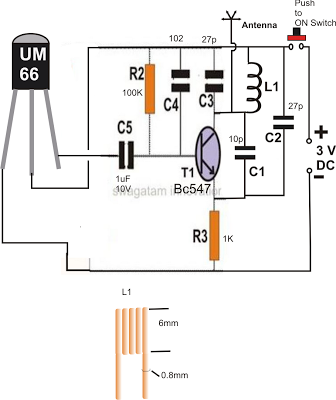 FM Fernbedienung Schaltung mit einem FM Radio ~ Electronic Circuit Projekten