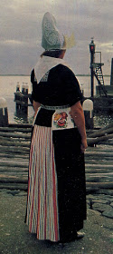 Costume traditionnel - broderie Costume de Volendam, Hollande du Nord, Pays-Bas