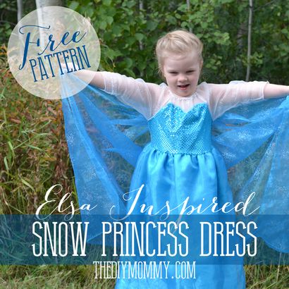 Kostenlose Muster und Tutorial für ein gefrorenen Inspired Elsa-Kleid-Kostüm, die DIY-Mama