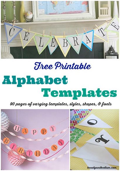 Bannière imprimable gratuit Modèles Alphabet avec différents styles, formes - Polices - Beauté Équilibrer