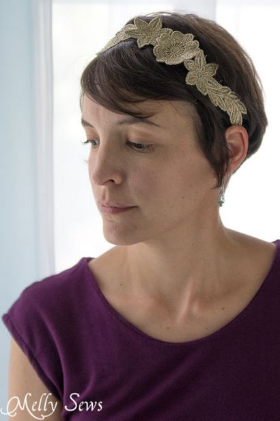 Freistehende Spitze-Stirnband DIY Tutorial - Melly Sews