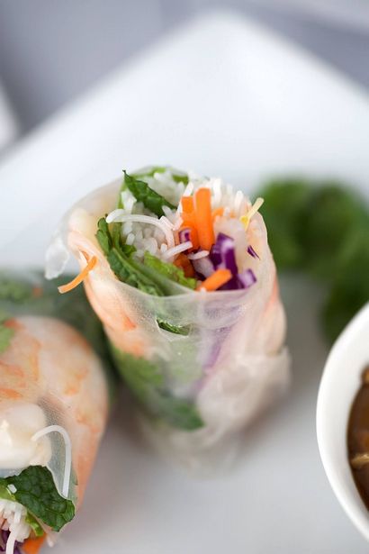 Rouleaux de printemps aux crevettes fraîches aux arachides Trempette, Jessica Gavin