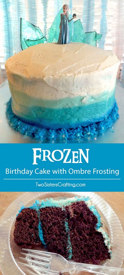 Gefrorene Geburtstagstorte mit Ombre Frosting - Zwei Schwestern Crafting