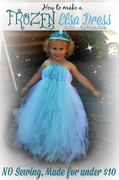 Robe congelée Elsa, NO COUTURE fait pour moins de 10 $, #FrozenCostume #Elsa