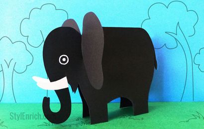 Fun Basteln für Kinder Wie man ein Papier Elephant Crafts 5 Schritte