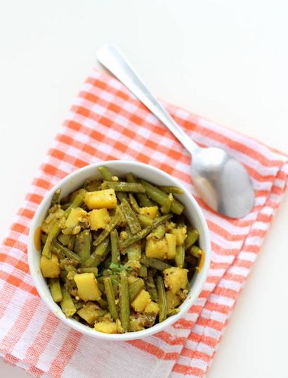 Gawar Aloo Sabzi (Cluster Bohnen Kartoffel-Curry), Gawar Batata