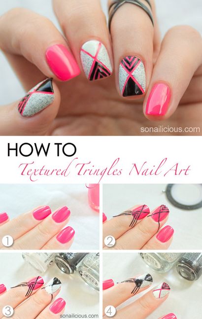 Nail Art géométrique texturé Vernis à ongles (texture) Nail Art géométrique texturé Vernis à ongles