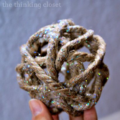 Glitter Twine Ball Ornament Tutorial