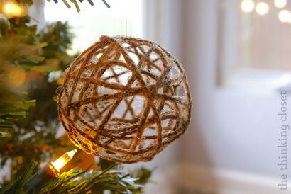 Glitter Twine Ball Ornament Tutorial