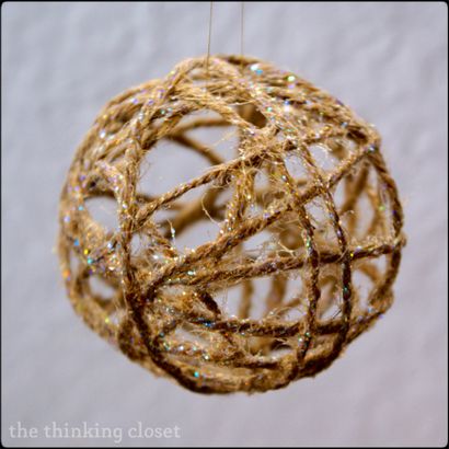 Glitter Twine Ball Ornament Tutorial