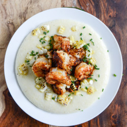 Gouda Grits avec crevettes fumé au beurre brun, How Sweet It Is