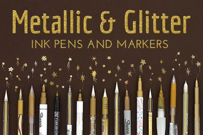 Guide de marqueurs et stylos encre métallique et paillettes