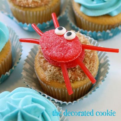 Gumdrop hauts de forme de poissons et de petit gâteau de crabe pour la plage et l'été