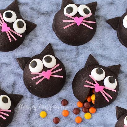 Traiter Halloween - bonbons biscuits fourrés noirs de chat