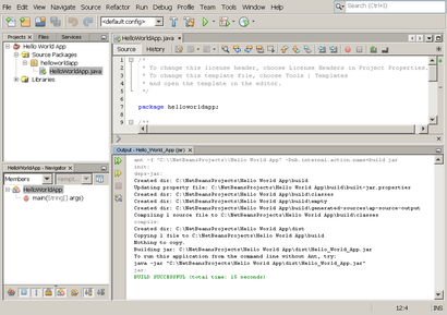 Bonjour le monde! pour l'IDE NetBeans (Java - Tutoriels - Mise en route - Le Bonjour tout le monde!