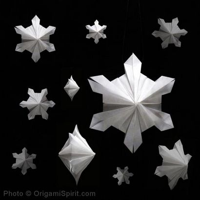 Décorations de Noël maison Origami Snowflake -Un