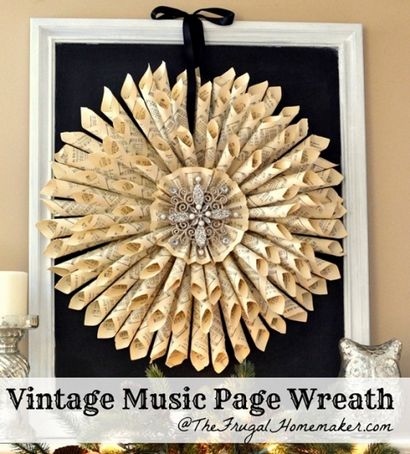 Maison Vintage Music Book Page Wreath - Le Frugal Homemaker