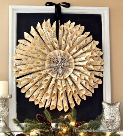 Maison Vintage Music Book Page Wreath - Le Frugal Homemaker