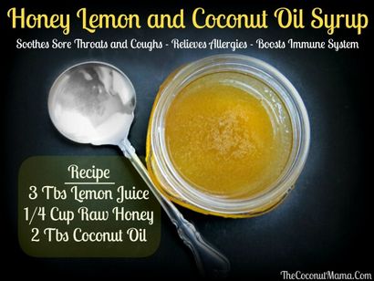 Miel et citron sirop contre la toux avec l'huile de coco - La noix de coco Mama