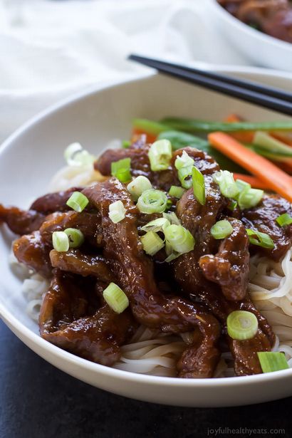 Honig Sriracha mongolisches Rindfleisch mit Reisnudeln, Mongolian Beef Rezept