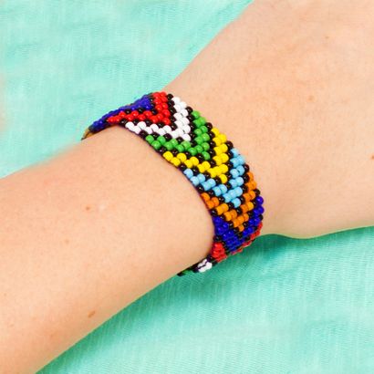 Plein d'espoir au miel, Artisanat, Crochet, bricolage Créer africaine Loom Perle Bracelet