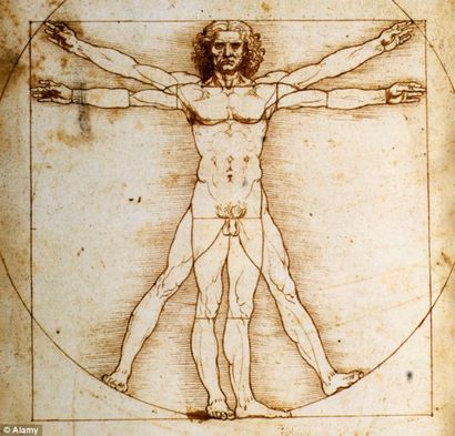 Comment a révélé l'aine bombement L'Homme de Vitruve de Léonard de Vinci avait une hernie, Daily Mail en ligne