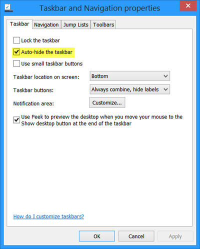 Comment Masquer automatiquement la barre des tâches dans Windows 10