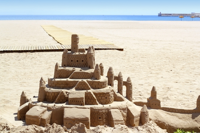 Wie bauen einen ehrfürchtigen Sand-Schloss mit Ihren Kindern, meine Kinder - Abenteuer