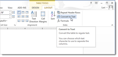 Comment convertir un texte à une table et un tableau en texte dans Word 2013