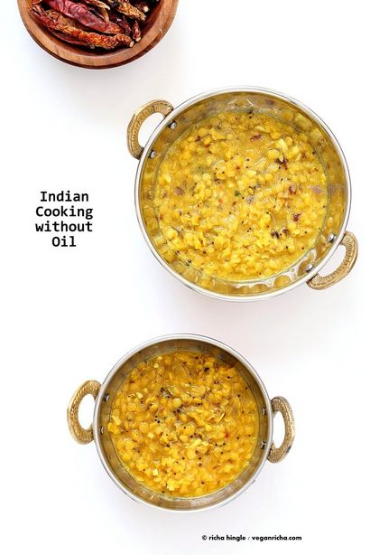 Comment cuire les aliments sans Indian Oil - Dal sans huile Tadka Recette - Vegan Richa