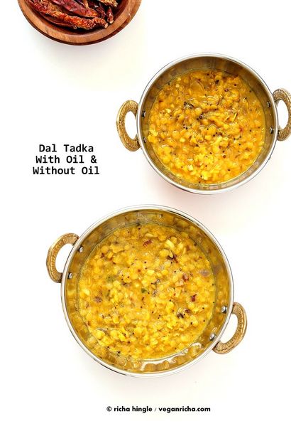 Comment cuire les aliments sans Indian Oil - Dal sans huile Tadka Recette - Vegan Richa