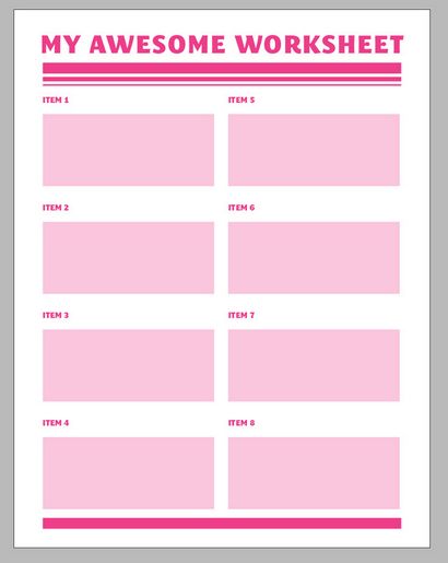 Comment créer votre propre Worksheets Dans Adobe InDesign