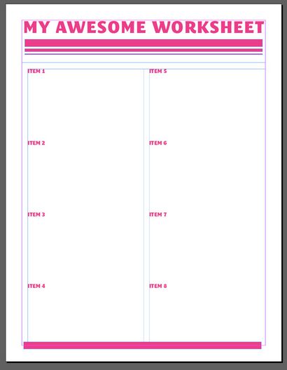 Comment créer votre propre Worksheets Dans Adobe InDesign