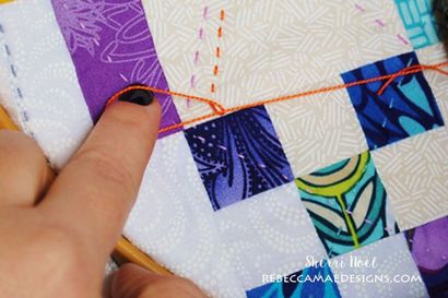 Comment faire grand point quilter main avec tutoriel Perle Cotton