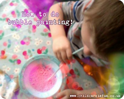 Comment faire de la peinture à bulles, art facile pour les tout-petits, l'art facile pour les enfants, garde d'enfants est amusant!