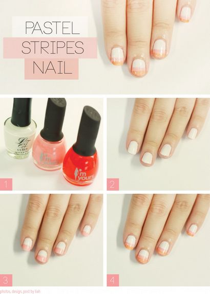 Comment faire des rayures pastel nail art