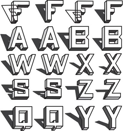 Wie zeichnet man 3D-Block Letters - Zeichnung 3 Dimensional Blase Letters Schatten Tutorial Casting - Wie