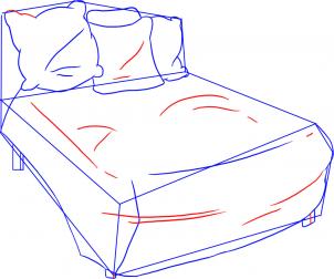 Wie ein Bett zu zeichnen, Schritt für Schritt, Stuff, Pop Culture, kostenlose Online-Zeichnung Tutorial, Hinzugefügt von Dawn,
