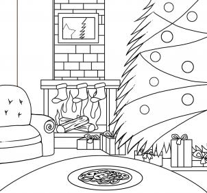 Comment dessiner une scène de Noël, étape par étape, des trucs de Noël, en saison, Dessin en ligne