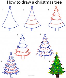 Comment dessiner un arbre de Noël (étape par étape Photos), Cool2bKids