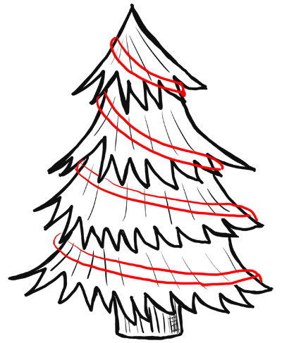 Comment dessiner étape par étape des arbres de Noël Dessin Leçon - Comment dessiner étape par étape Dessin Tutoriels