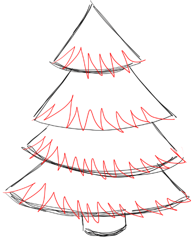 Comment dessiner étape par étape des arbres de Noël Dessin Leçon - Comment dessiner étape par étape Dessin Tutoriels