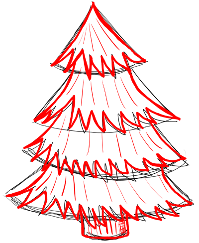 Comment dessiner étape par étape des arbres de Noël Dessin Leçon - Comment dessiner étape par étape Dessin Tutoriels