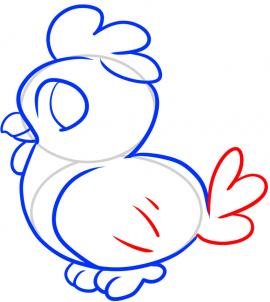 Wie zeichne, wie ein Huhn für Kinder zeichnen