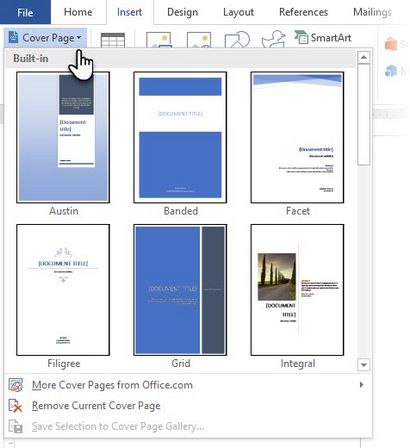Comment faire facilement un attrayant page de couverture dans Microsoft Word