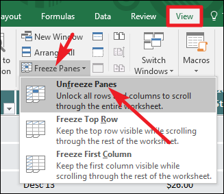 Comment geler et débloquer les lignes et les colonnes dans Excel