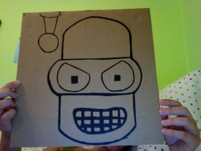 Wie man einen Bender (Futurama) Maske 4 Schritte